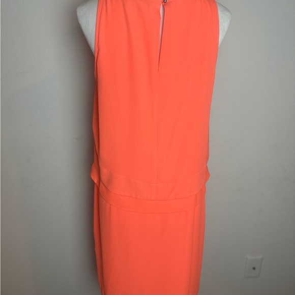 Banana Republic Sleeveless Layered Shift Dress Size 10 | Bright Orange - Picture 5 of 15